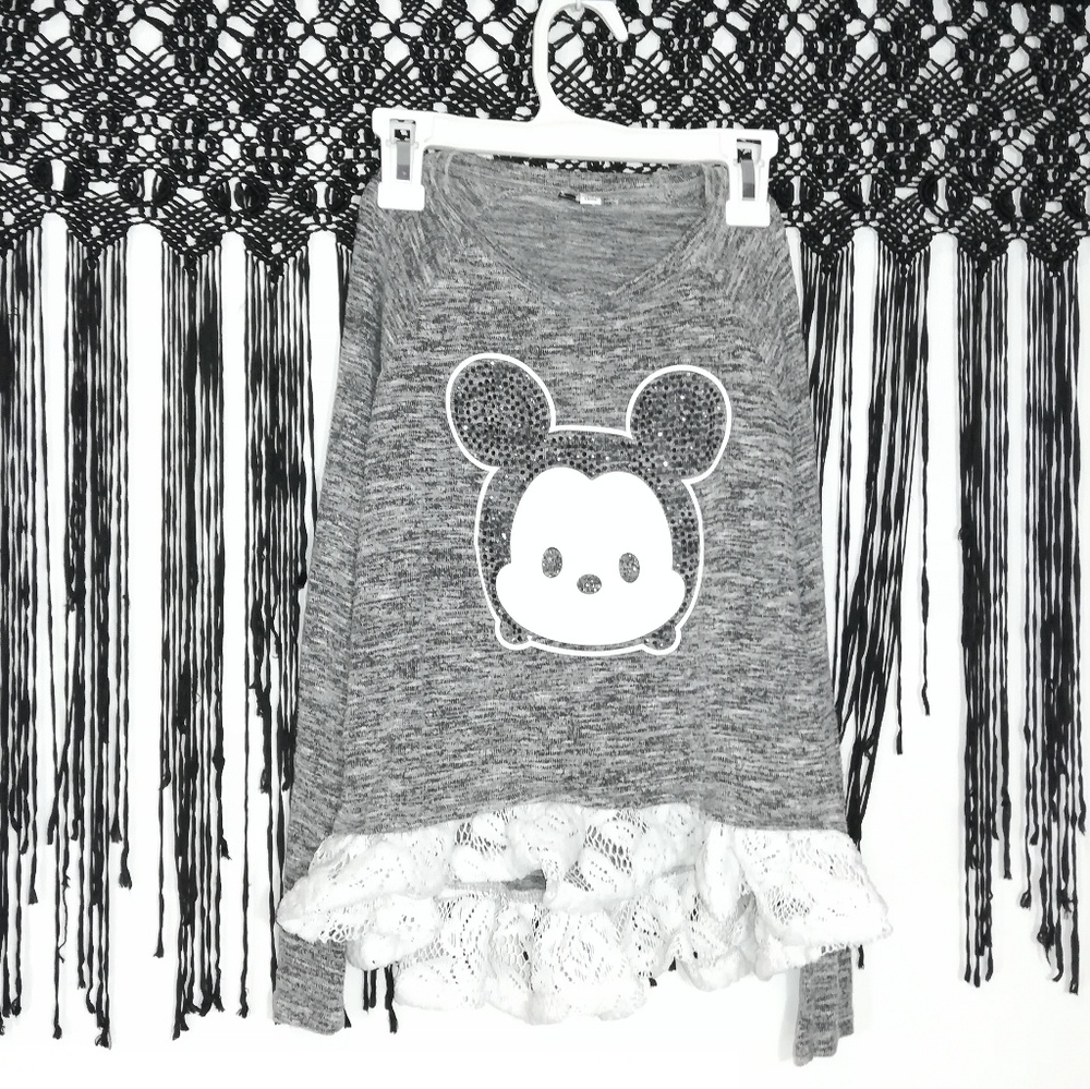 Disney Long Sleeve Lace Hem Top